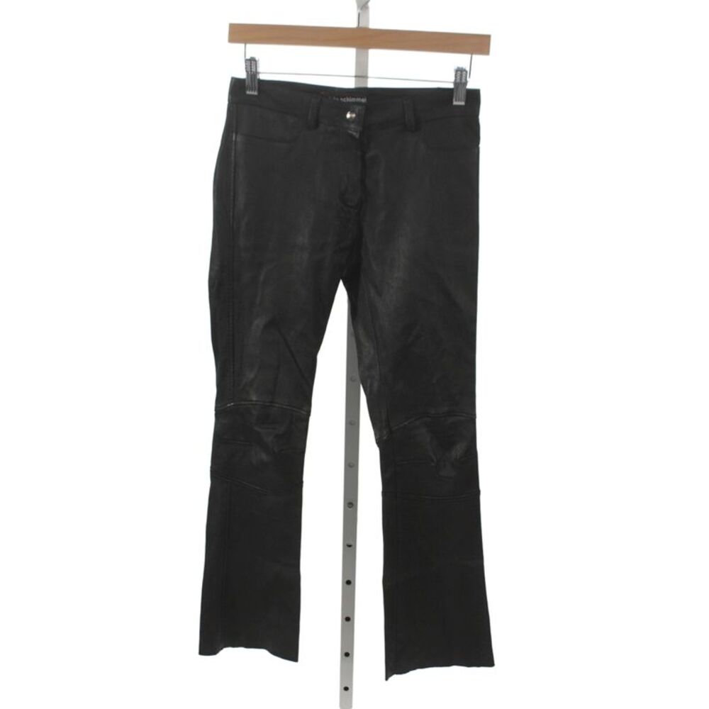 Sylvie Schimmel Womens Biker Lamb Leather Pants Black Size 34